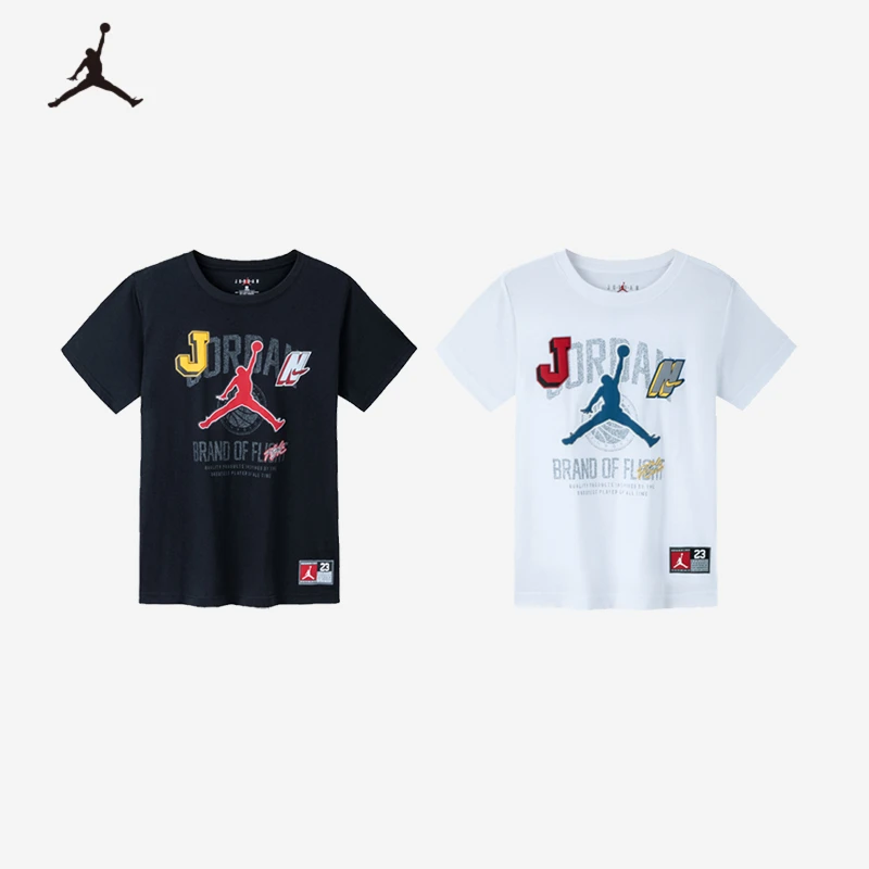 【官方旗舰】AIRJORDAN夏季休闲运动儿童圆领短袖大童印花T恤C192