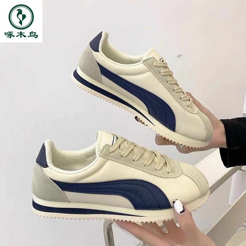 啄木鸟正品啄木鸟品牌阿甘鞋男女休闲百搭学生一脚蹬2024ins高帮