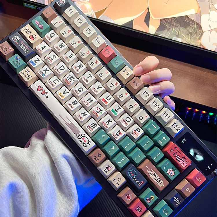 PIIFOX涂鸦创意【键帽】PBT原厂高度通用办公电竞五面热升华卡通