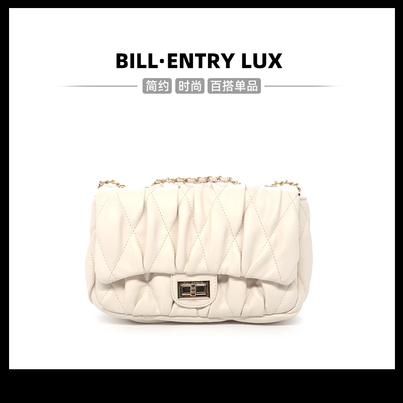 【BILL】百搭ins斜挎包2024秋冬季时尚菱格链条包单肩小方包B875