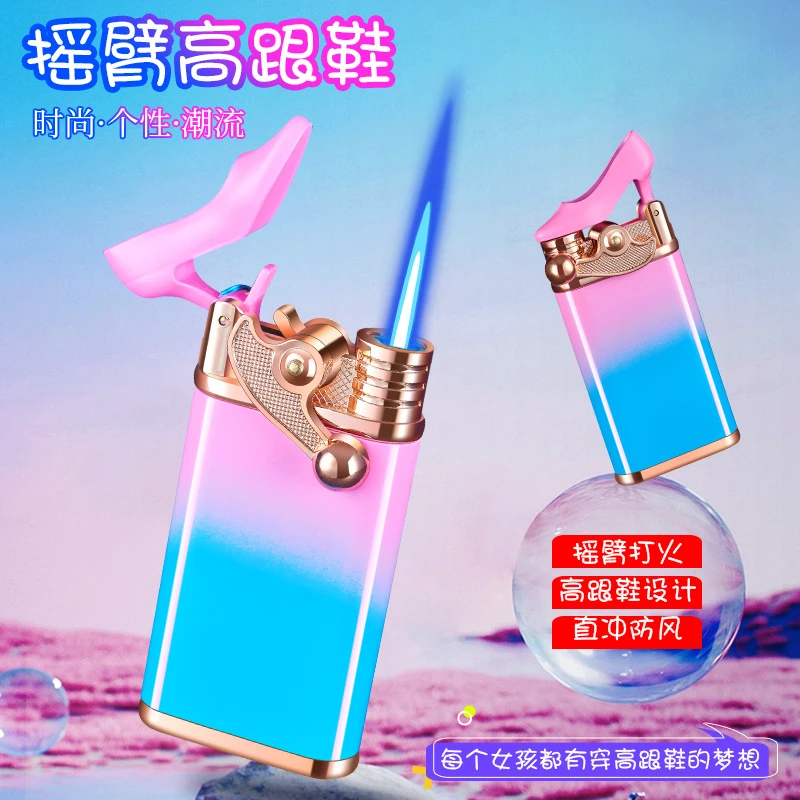 2024年新款打火机麦科创意个性潮摇臂高跟鞋造型直冲打火机
