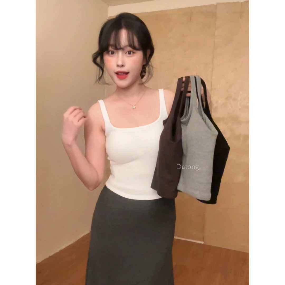 【Datong】必囤瘦身高弹遮副乳专机有型百搭自带胸垫吊带小背心女