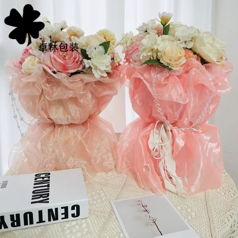 【直播】活动款公主裙纱 弹力定型花束鲜花材质 偏硬网纱diy手工