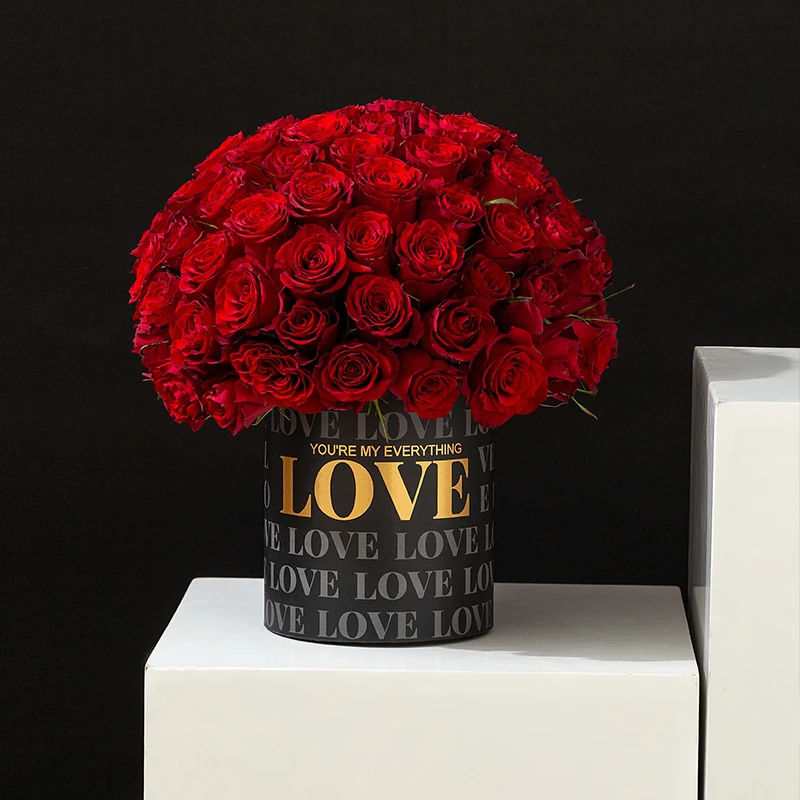 活动新款天鹅抱抱桶纸质插花圆桶手工DIY鲜花花艺包装盒材料