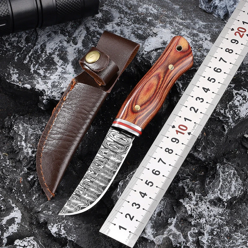 新疆包邮户外家用手把肉露营餐刀瓜果刀直刀 已开刃 2-25大野外