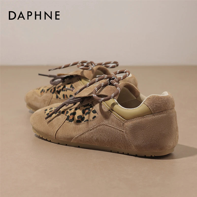 达芙妮春季上新24百搭软底复古德训鞋时尚低帮潮流系带透气休闲鞋