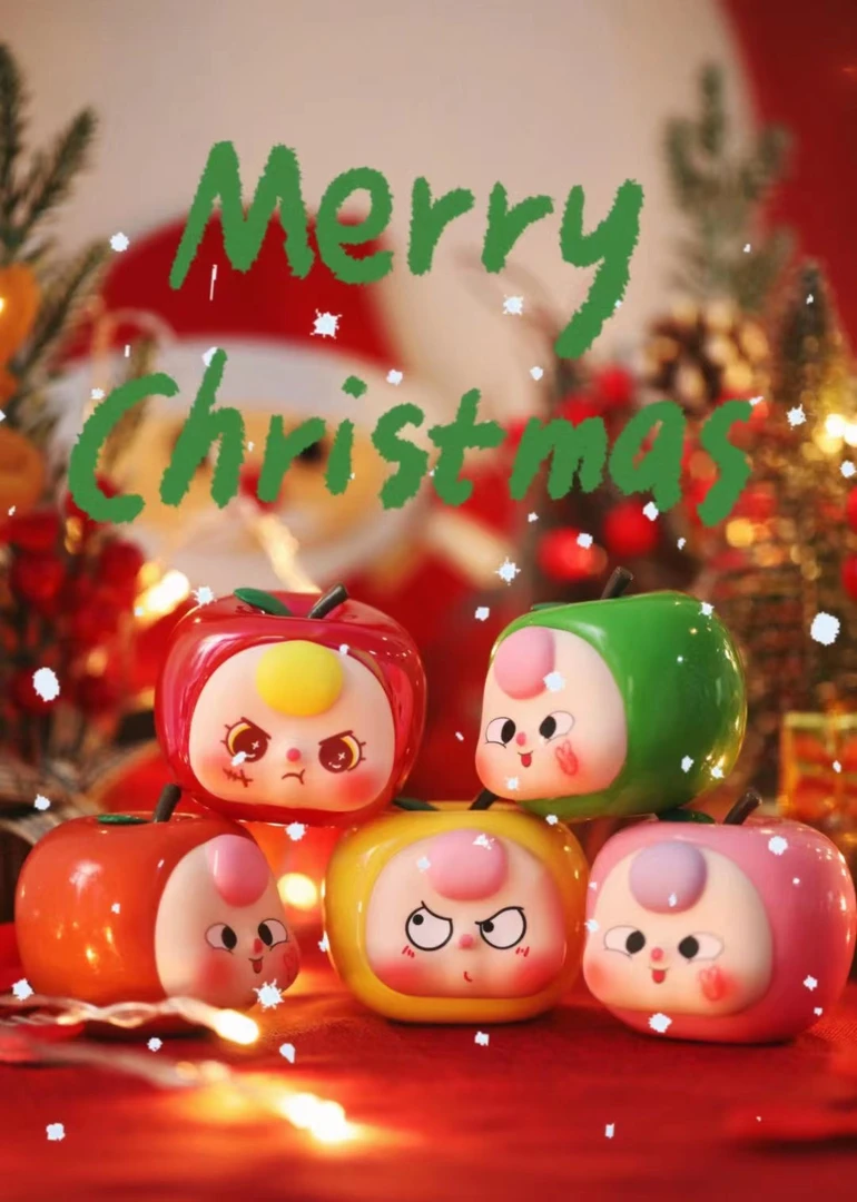【拆盒】娃三岁祝你平安圣诞系列盲盒苹果快乐潮玩可爱公仔摆件礼物