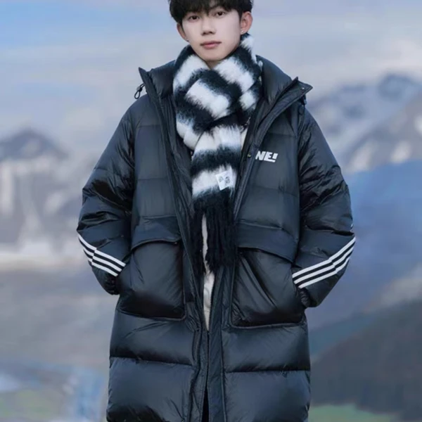 【SITEWEIE】2024高档欧货白鸭绒羽绒服高充绒克重中长款连帽7686