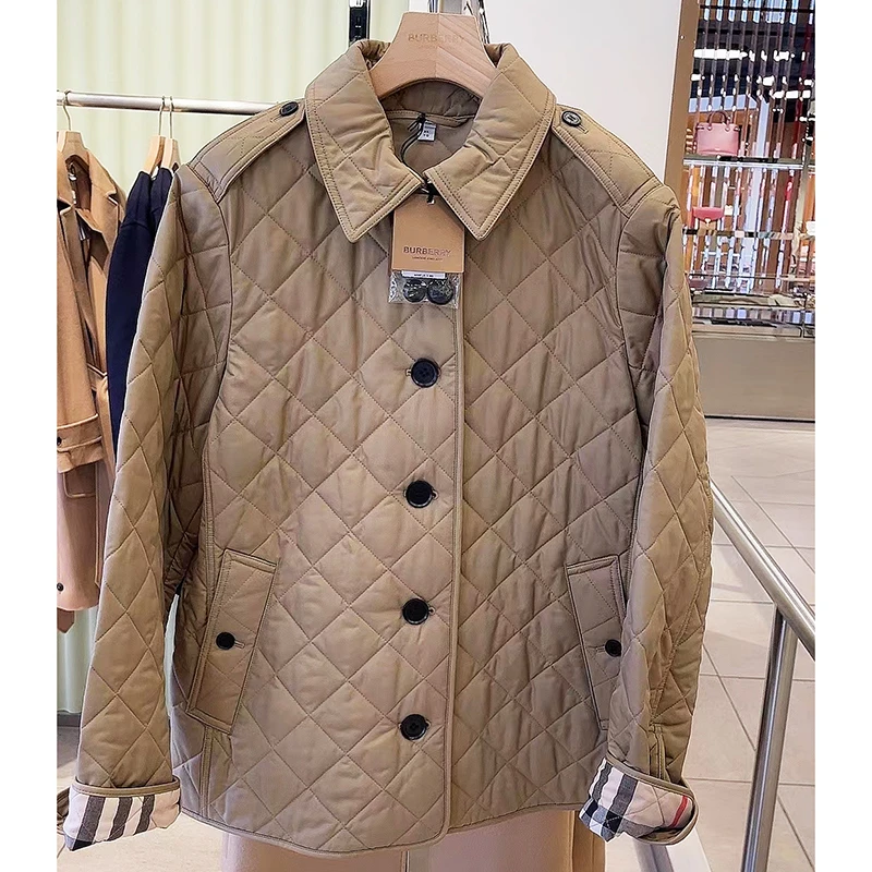 全新未使用 BURBERRY/博柏利 纯色绗缝棉服 冬季 女款