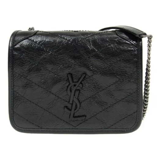 全新未使用 YSL/圣罗兰 Niki 黑标logo 复古单肩斜挎包 女款