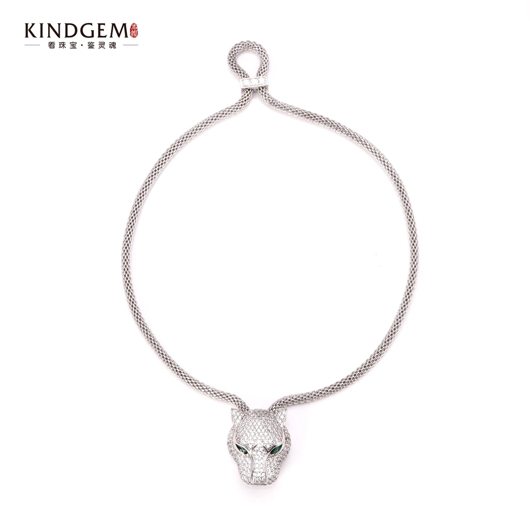 铜合金手链 银色镶嵌豹头轻奢气质个性时尚手链 CJ36XMIC-21564