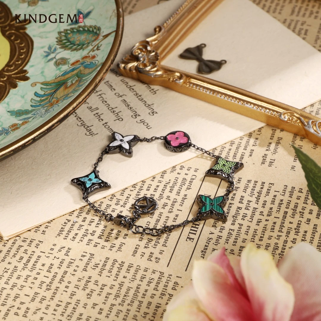 铜合金手链 精致ins风彩色时尚高级手链（17cm） CD63XYWC-00605