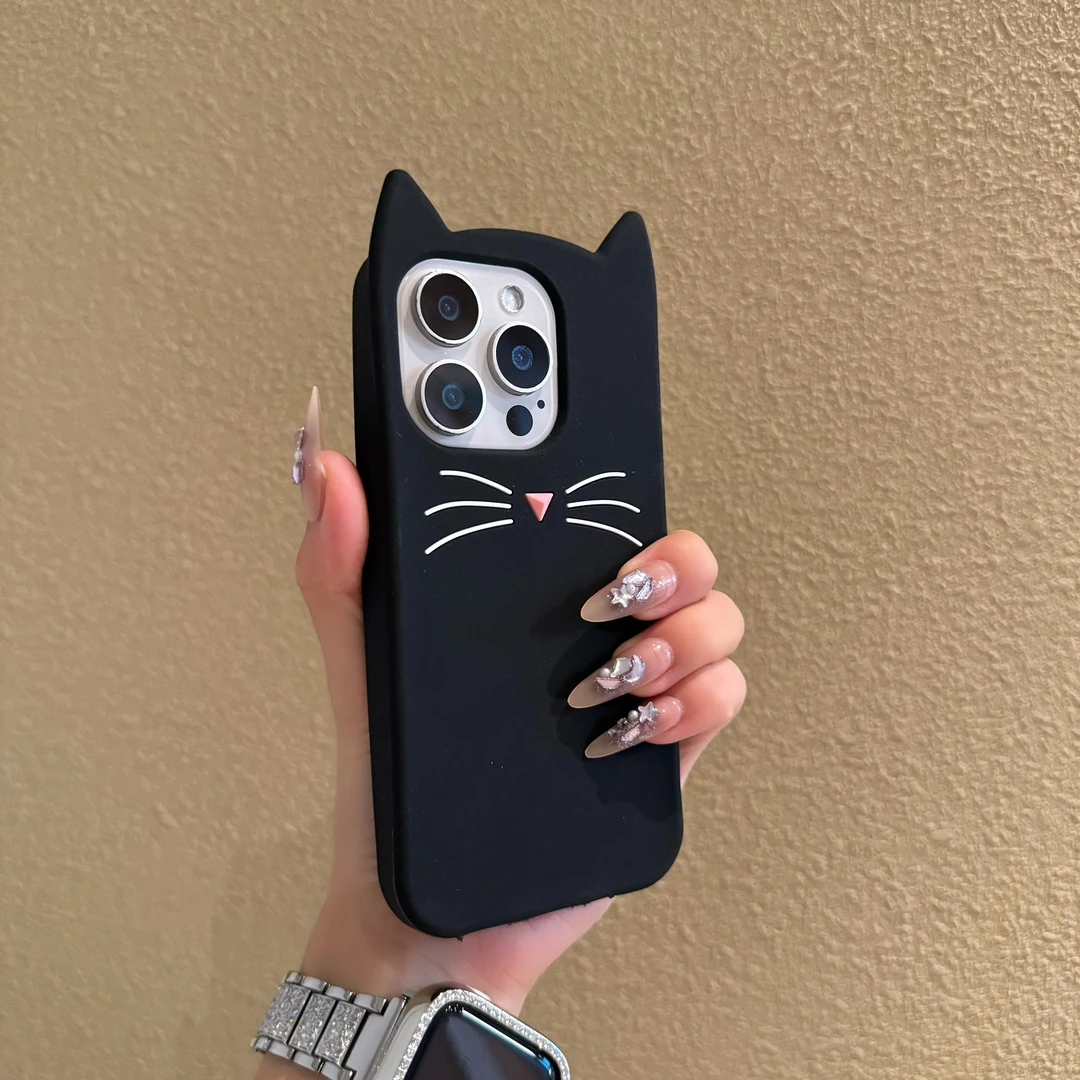 猫咪耳朵iPhone17手机壳可爱苹果16promax软壳15保护套14防摔女款