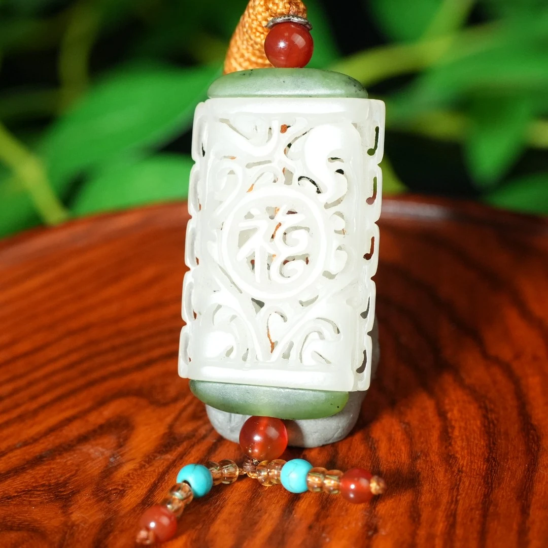 民国和田玉镂空花卉香馕【华豫之门】SSM240922006