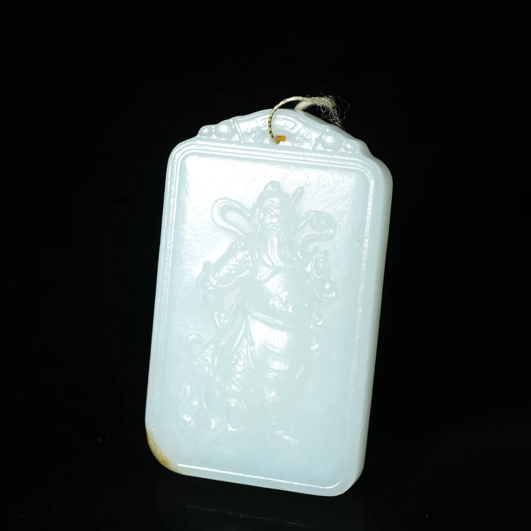 清代和田白玉关公牌【华豫之门】ALF2412035022