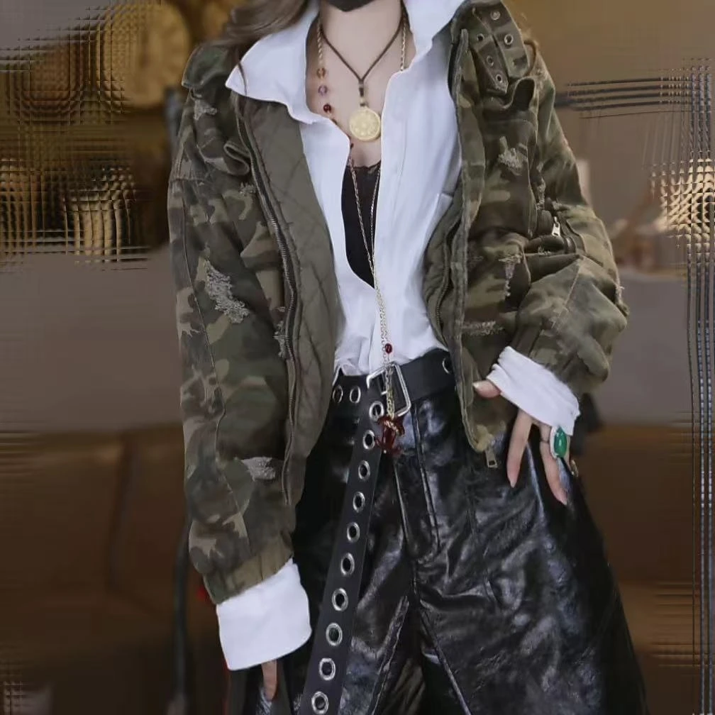 个性休闲百搭潮流迷彩棉服