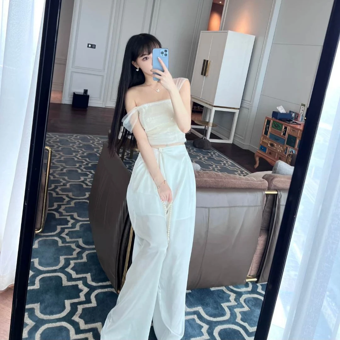 【大促秒杀款】GABBY 夏季阔腿裤女高腰直筒休闲长裤显腿长A2121