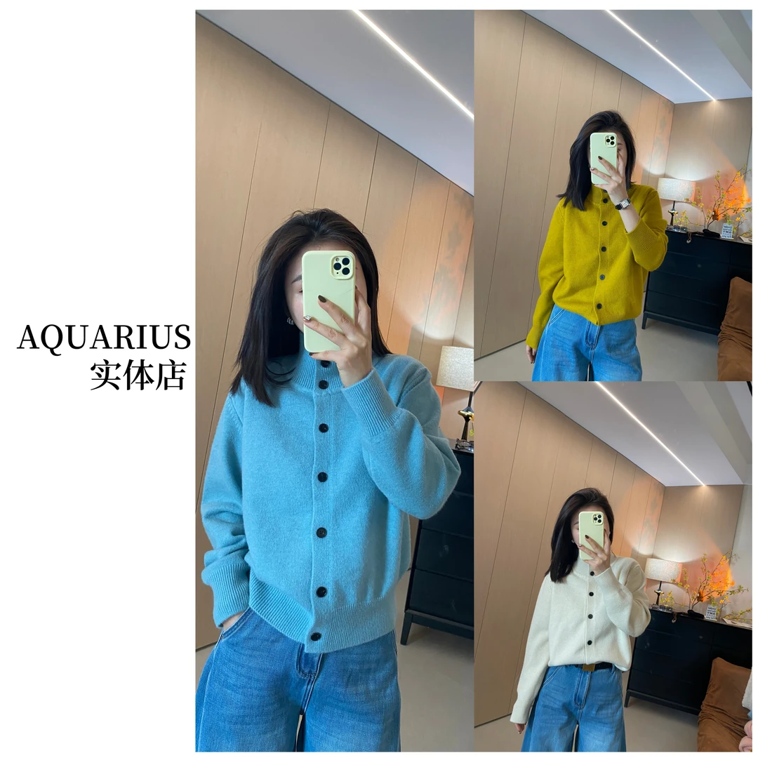 【AQUARIUS】（北岛冬日）韩系高领毛衣开衫076