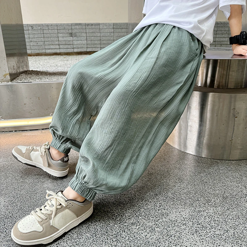 儿童装男童夏装防蚊裤2024新款夏款裤子中大童运动夏季薄款男孩潮