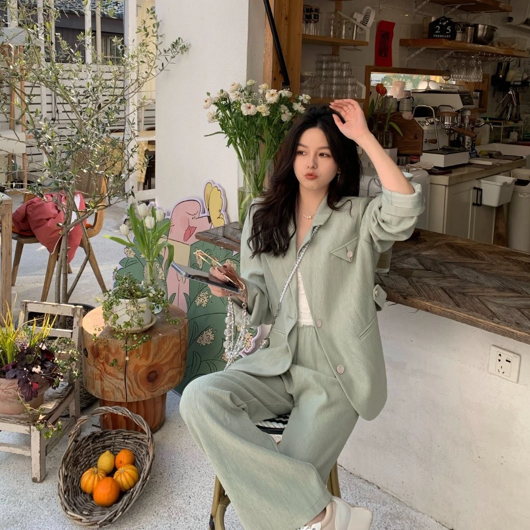 金蘑菇菇【心动降临】波浪纹设计感多way穿西装套装 外套+短裤+长裤