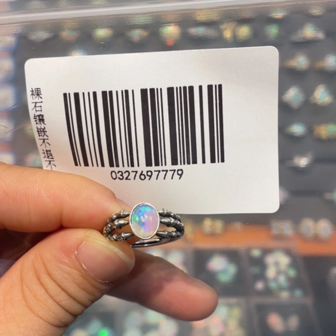 【闪购商品】欧泊戒指银S925镶嵌盆****声