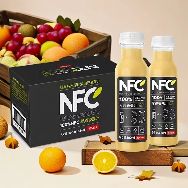 农夫山泉100%NFC果汁300ml24瓶整箱苹果香蕉汁冷压榨饮料