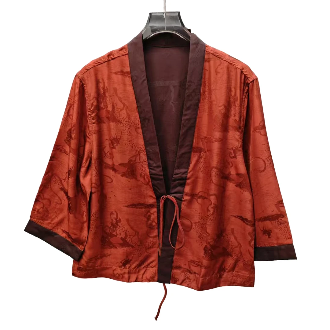 【杭云社】2024新中式女装古风盘扣短上衣唐装中国风薄款双面穿