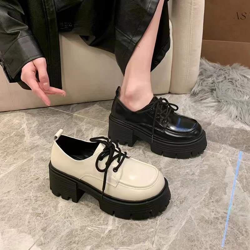 欧美厚底系带乐福鞋爱七度82200