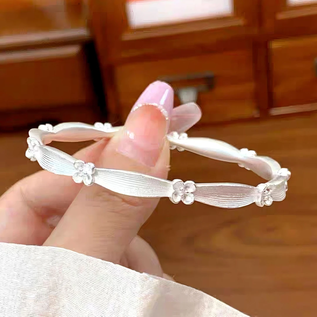 足银手镯 足银999.9银桂暗香桂花手镯 精致百搭小巧玲珑闭口手镯