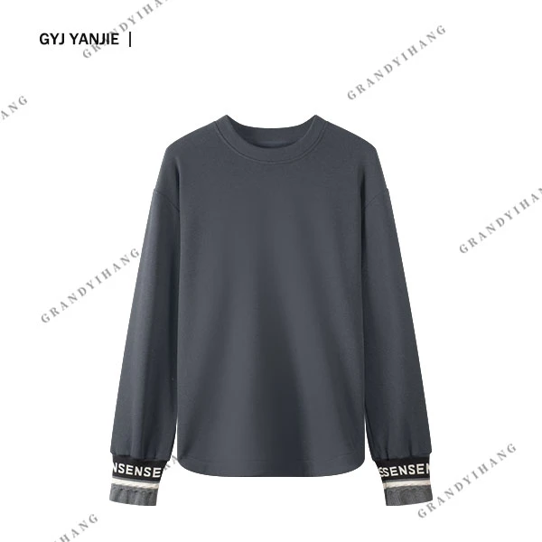 【艳姐推荐】秋冬新款时尚休闲经典圆领长袖上衣23096