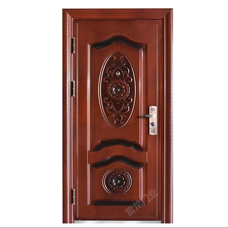 钢质门仿铜门仿铜安全防盗门室外防晒现货库存花型：花开富贵