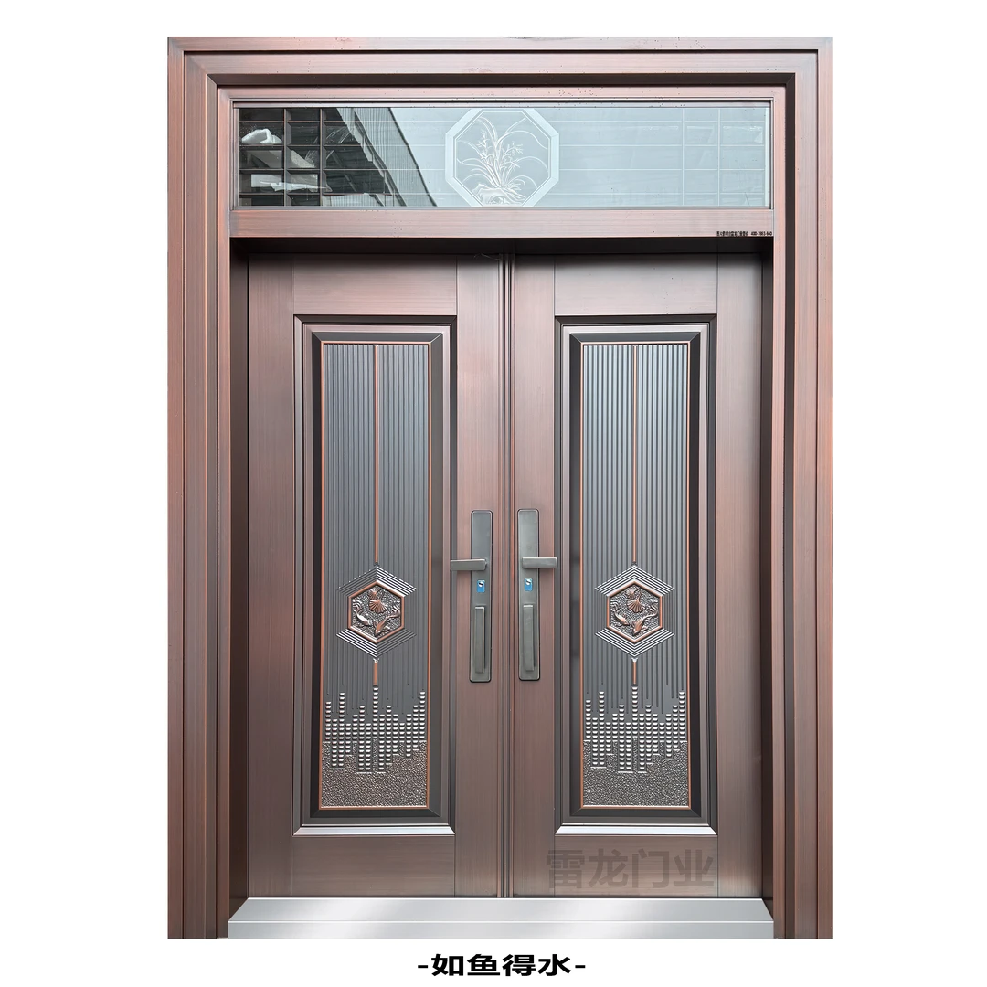 现货库存：如鱼得水     别墅门对开大门农村大门锌合金大门入户门