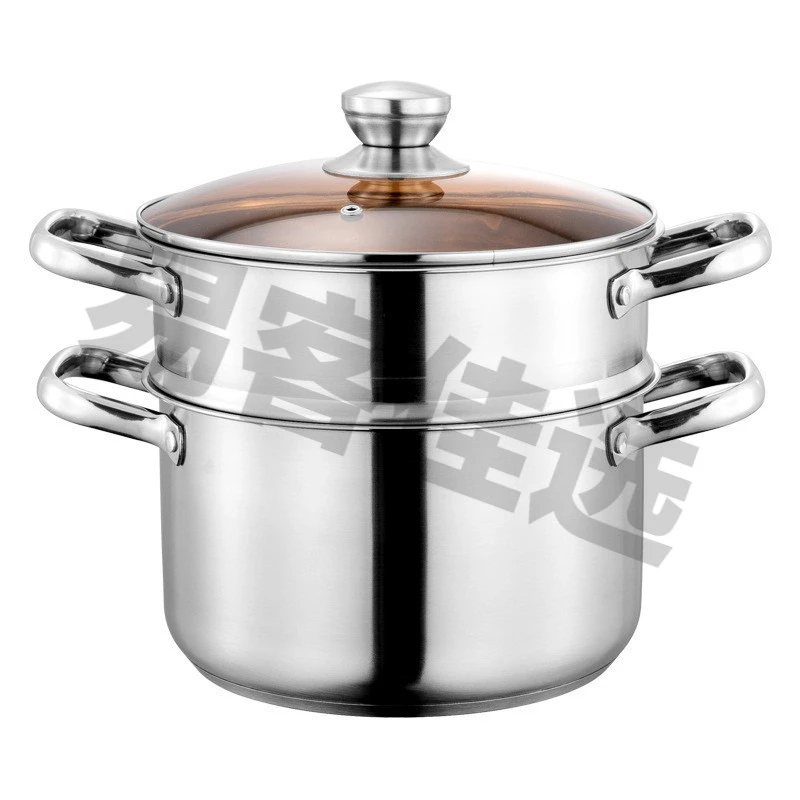 加深适用大容量烹饪热菜可视不锈钢汤多用锅多功能汤蒸锅家用蒸煮