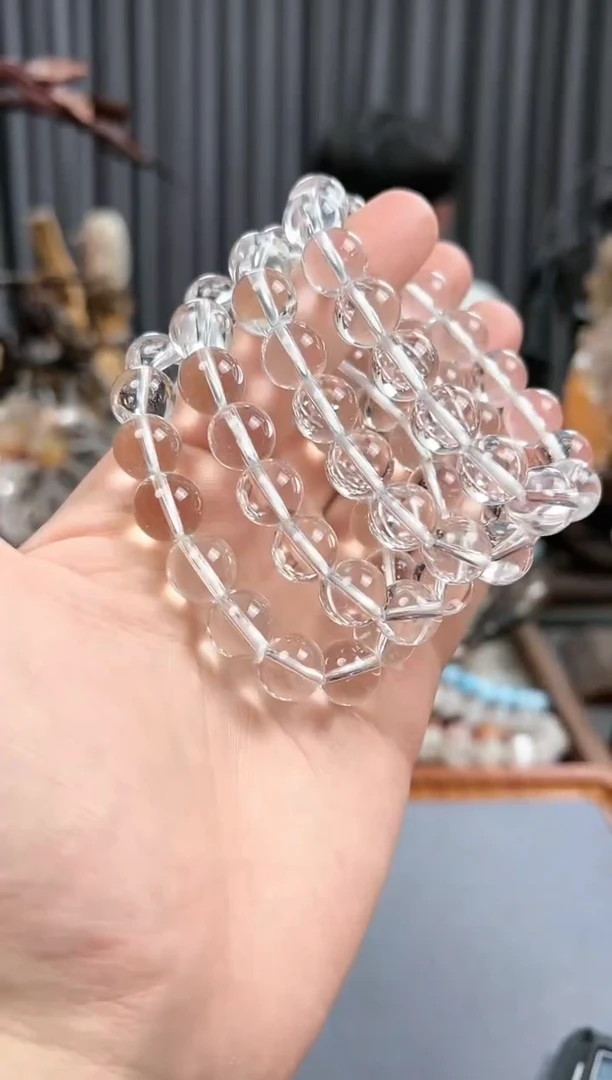 【闪购商品】水晶手链未镶嵌12mm+白水晶手串(多样性发其一)