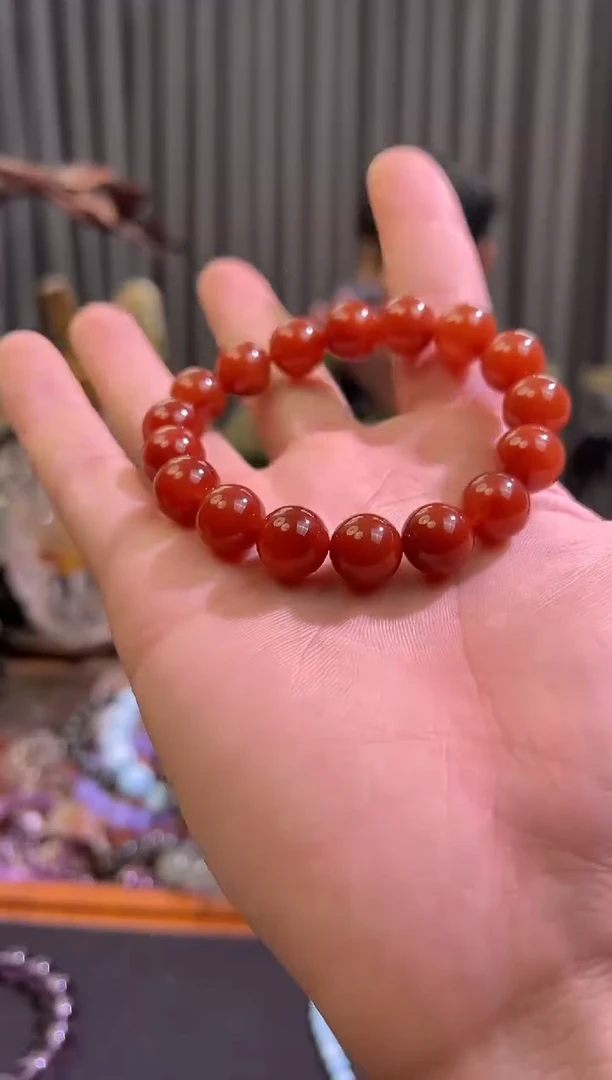 【闪购商品】发晶手链未镶嵌12.5mm+红兔毛手串