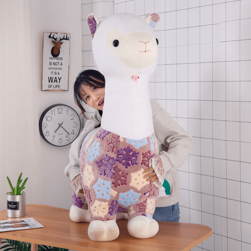 可爱卡通羊驼毛绒玩具儿童女孩礼物摆件大号公仔摆摊抱枕玩偶批发