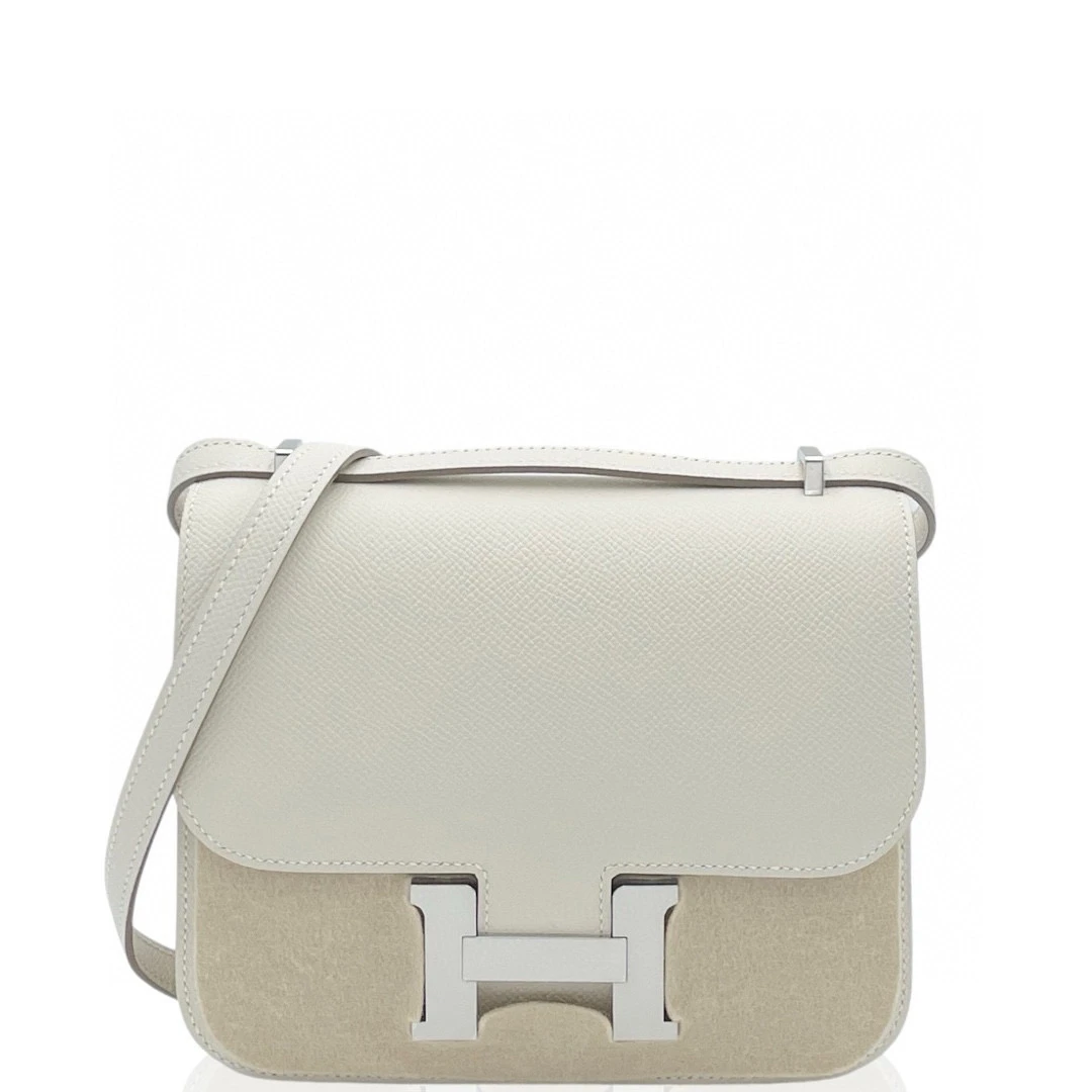 全新未使用 Hermes/爱马仕 康康19 W e皮 奶昔白0830a4