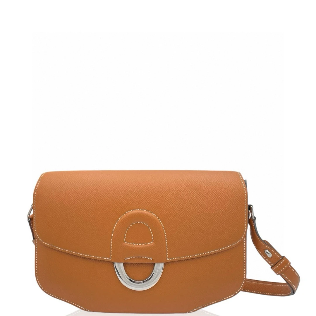 99新 Hermes/爱马仕  cherche midi 25 X e皮 金棕1026a2