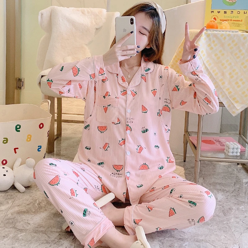 孕妇睡衣夏季薄款月子服春秋7月份8产后哺乳喂奶衣家居服套装产妇