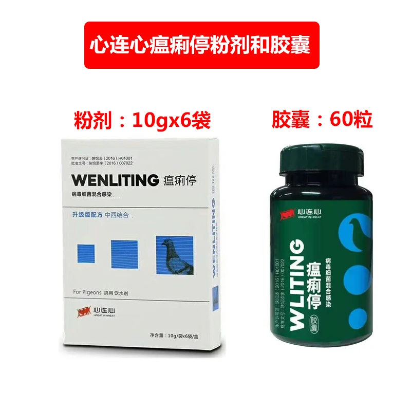 心连心瘟痢停粉剂和胶囊调理水绿便新城疫肠道调节信鸽赛鸽子用品