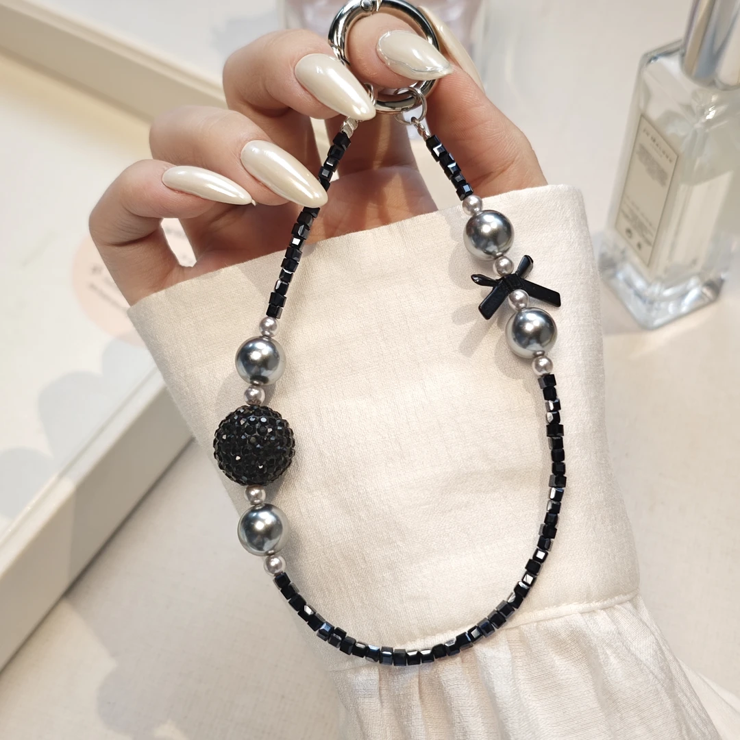 【小黑块】ins简约手机链钥匙扣手工手工短款个性创意手提女款防丢