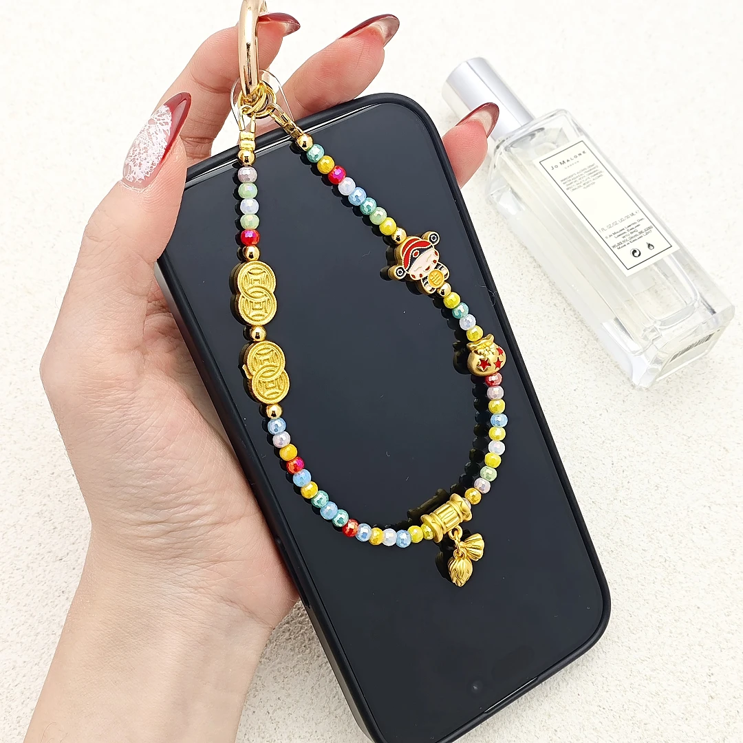 【五财】手机链2024新款手机挂绳手工网红短款时尚创意个性防丢挂绳