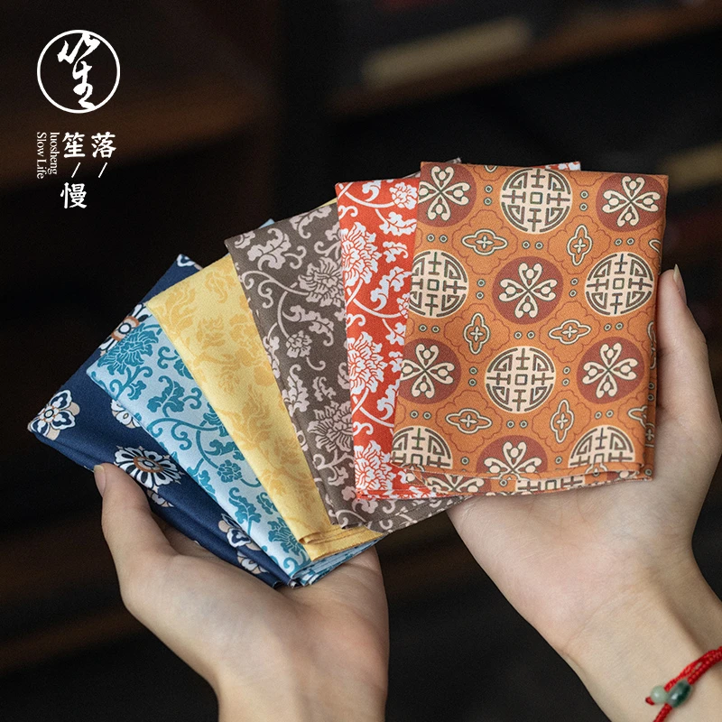 落笙棉麻茶巾抹布吸水高档小毛巾泡喝茶专用加厚茶桌布垫茶道配件