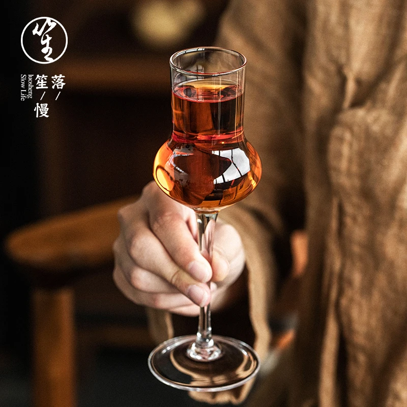 落笙玻璃茶杯小酒杯个人专用办公室喝茶高档绿茶日式男女士茶具器