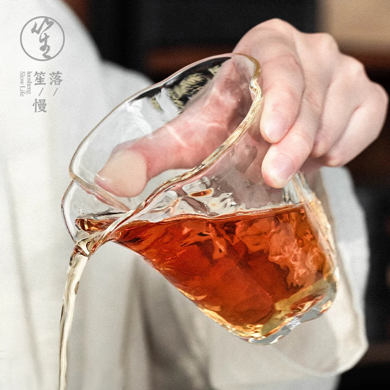 落笙玻璃公道杯加厚高档分茶器日式耐热大容量茶海单个手工茶配件
