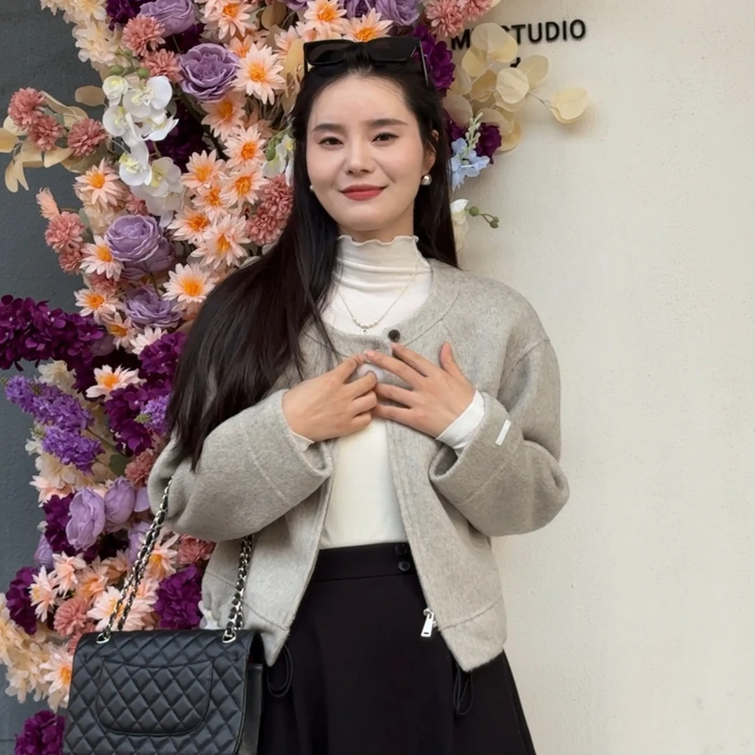 【秋知意】短款休闲手工双面外套