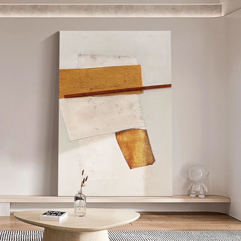 手绘油画【浸月】现代简约侘寂风画客厅背景墙抽象油画玄关餐厅挂画