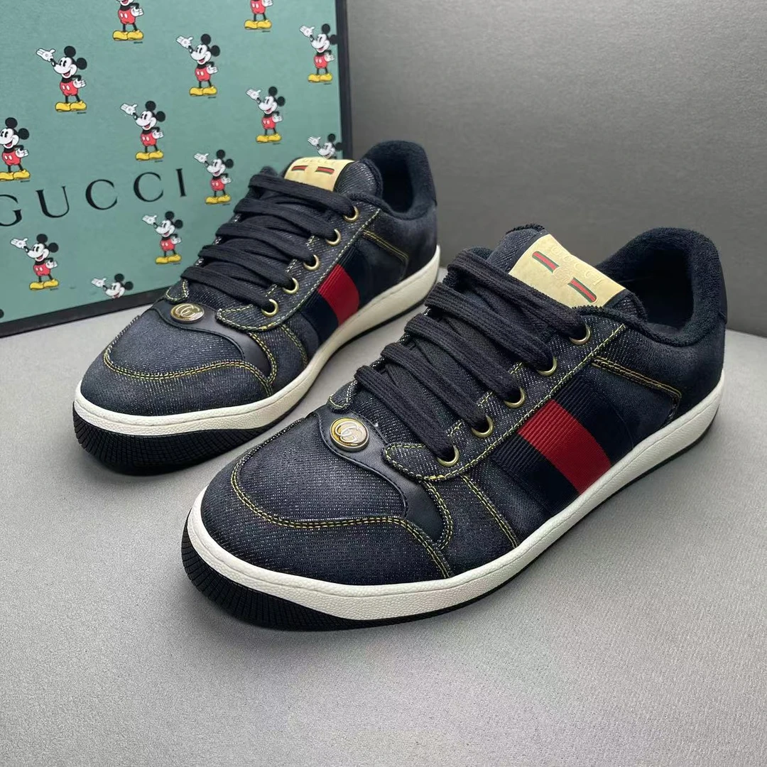 GUCCI/古驰牛仔帆布做脏做旧时尚百搭脏脏低帮板鞋 41.5码/全新