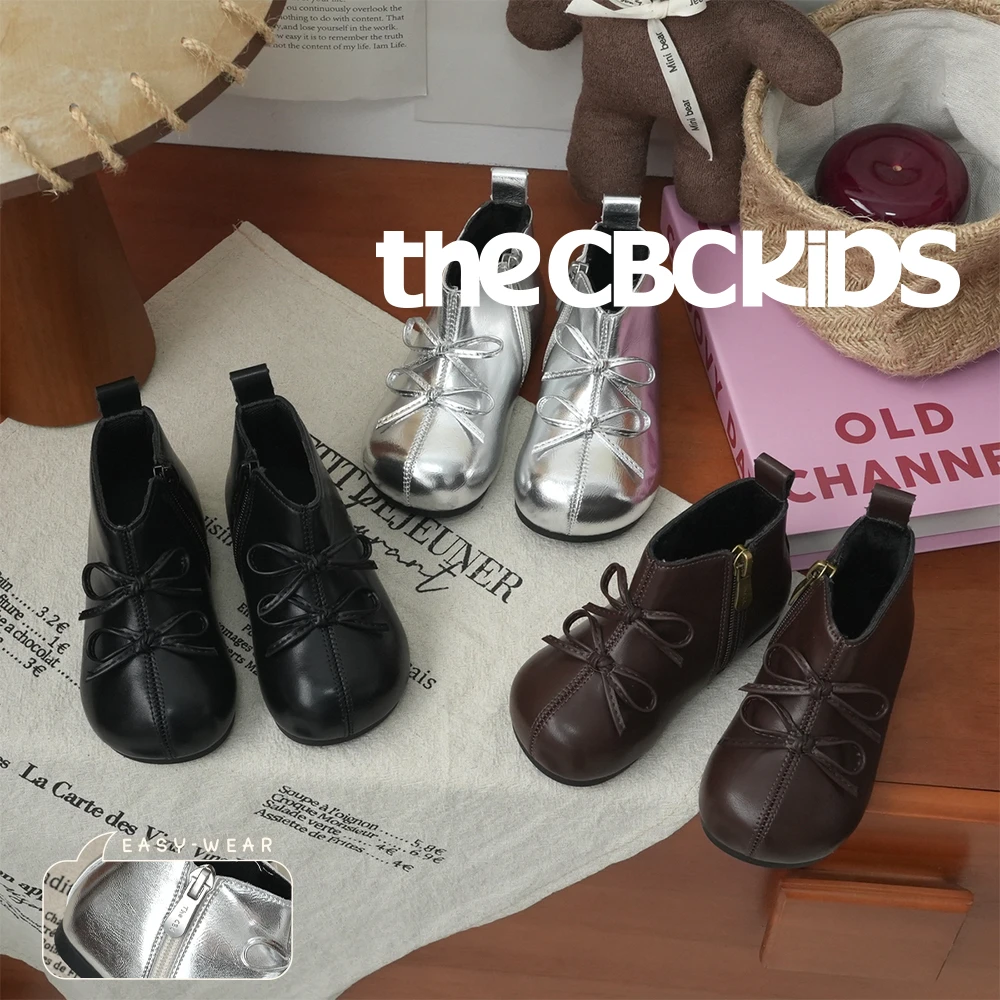 复古儿童加绒小皮靴时尚软底侧拉链保暖秋冬季童鞋 247069