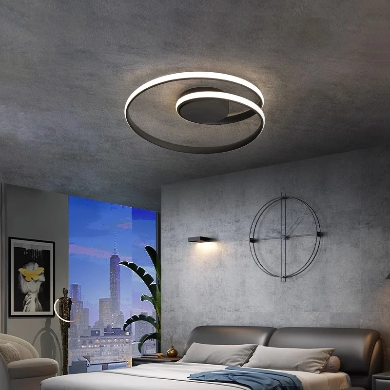 led吸顶灯卧室家用温馨房间灯饰现代简约遥控变色书房卧室灯具